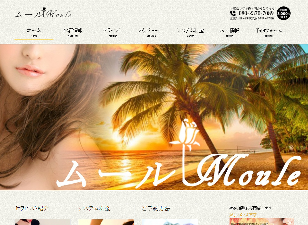 ムール Moule 東京出張メンズエステ+池袋完全個室サロン